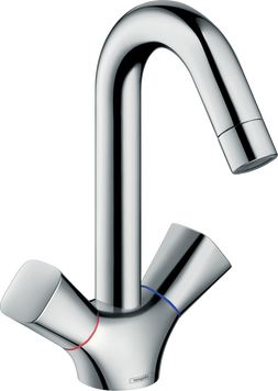 Смеситель для раковины с двумя рукоятками и донным клапаном HANSGROHE LOGIS 71222000 42343 фото