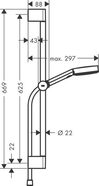 Гарнітур душовий HANSGROHE PULSIFY SELECT 24160670, чорний 81435 фото
