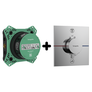 Термостат скрытого монтажа 2 функции со скрытой частью HANSGROHE SHOWER SELECT DEL 15572000+01500180 100316 фото