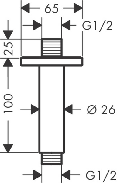 Кронштейн верхнього душу HANSGROHE VERNIS SHAPE 26406000 800004230 фото