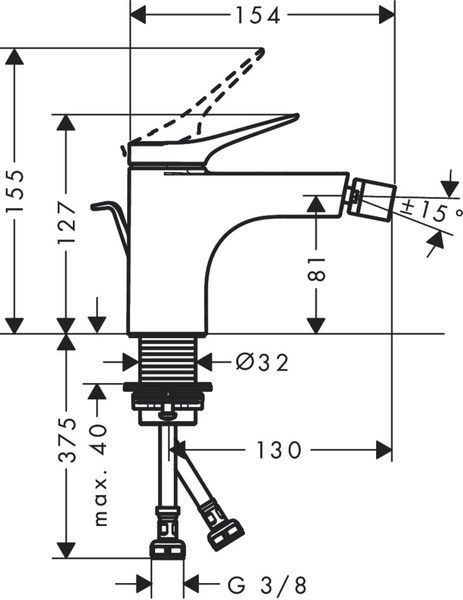 Смеситель для биде HANSGROHE VIVENIS 75200670, черный матовый 92159 фото