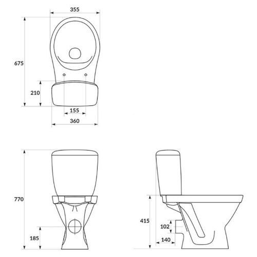 Унитаз напольный CERSANIT CERSANIA K119-003, 704 SIMPLEON 011, белый 80000003318 фото
