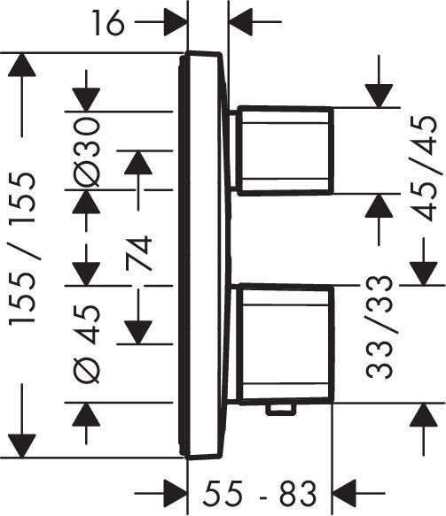Змішувач для ванни HANSGROHE ECOSTAT E 15708000 42823 фото