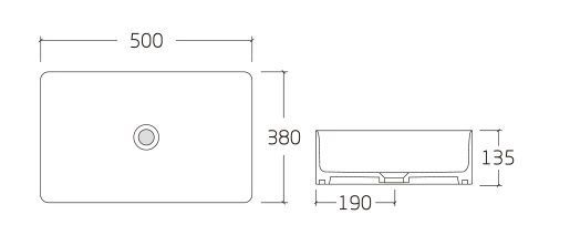Умивальник накладний 50 см IMPRESE i-FORM С06010603-11 95372 фото