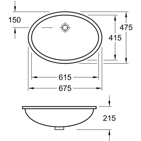 Умивальник вбудований VILLEROY & BOCH EVANA 61440001, 61,5x41,5, білий 35371 фото
