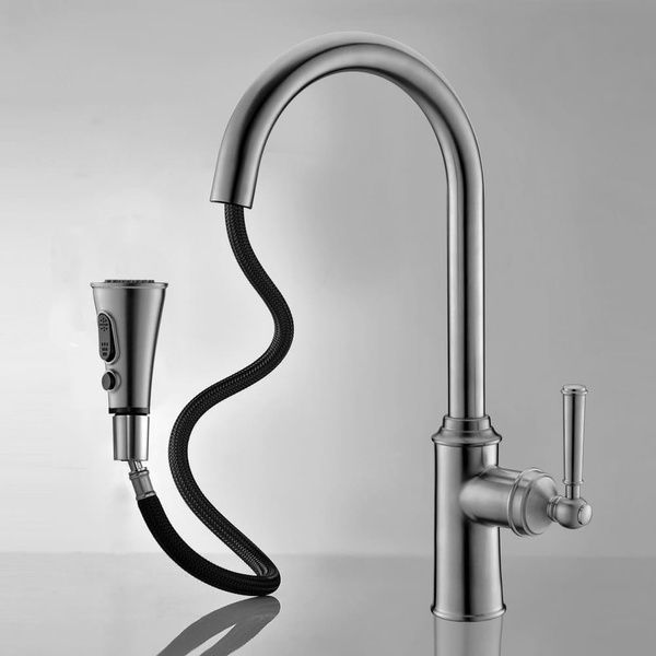 Змішувач для кухні з висувним виливом IMPRESE HYDRANT ZMK031806150 60377 фото