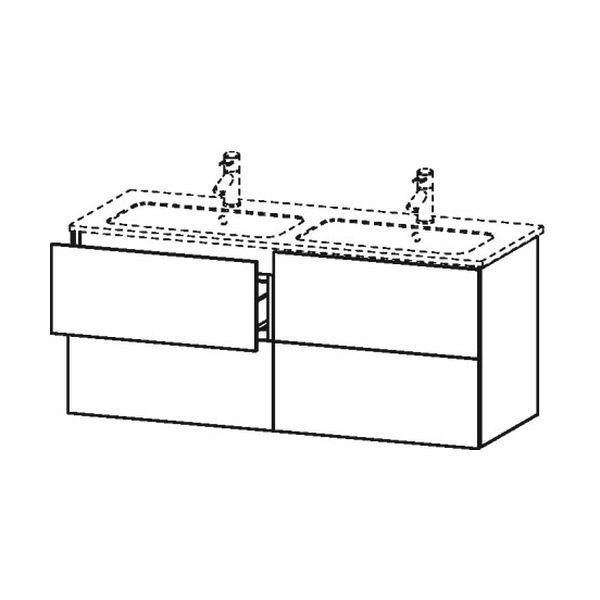 Тумба под умывальник DURAVIT L-CUBE LC625903838, 1290x481 с 4 ящиками, хром 800006120 фото