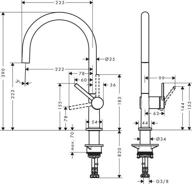 Смеситель для кухонной мойки HANSGROHE TALIS M54 72843670, черный матовый 800003930 фото