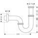Сифон для раковини трубчастий HANSGROHE 53002000 13816 фото 2