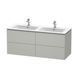 Тумба под умывальник DURAVIT L-CUBE LC625903838, 1290x481 с 4 ящиками, хром 800006120 фото 1