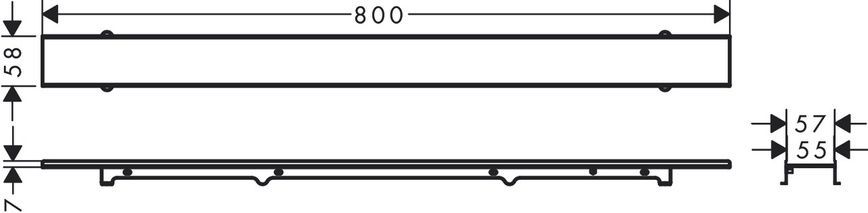 Решітка душового трапа під плитку HANSGROHE RAINDRAIN ROCK 56030000, нержавіюча сталь 88876 фото