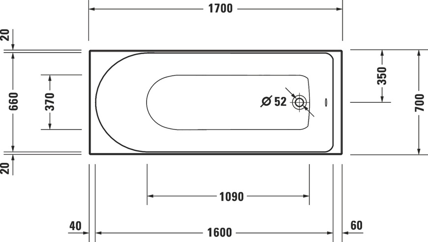 Ванна акриловая DURAVIT D-NEO 700478000000000, 170x70 800005920 фото