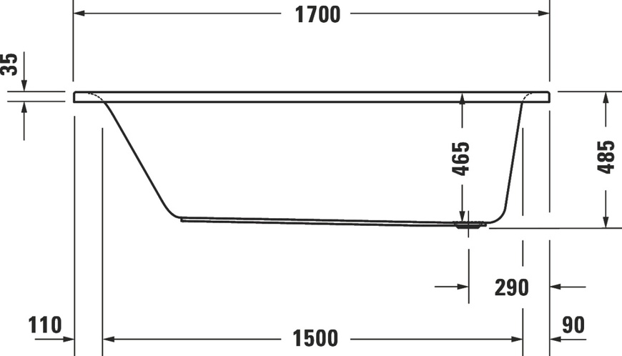 Ванна акриловая DURAVIT D-NEO 700478000000000, 170x70 800005920 фото