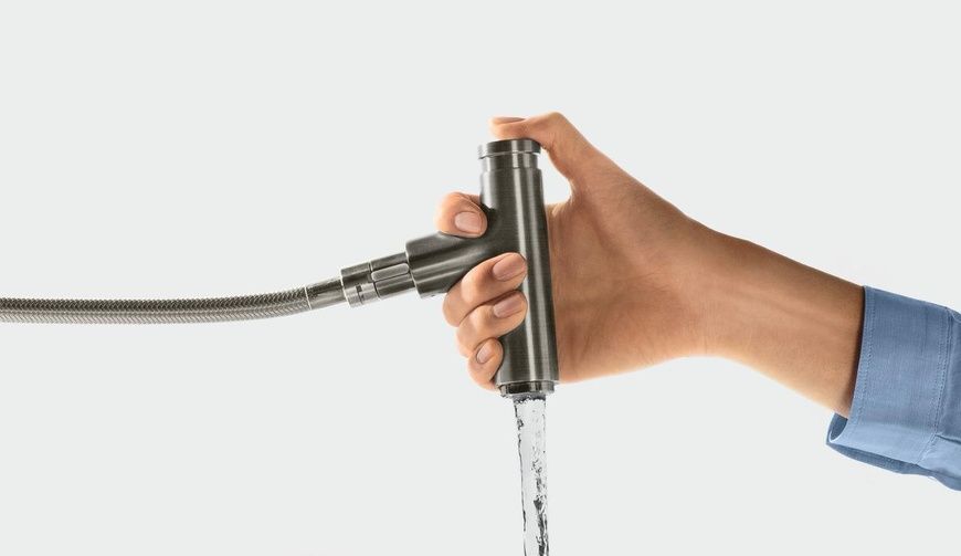 Змішувач для кухонної мийки HANSGROHE METRIS SELECT 14884800, нержавіюча сталь 48176 фото