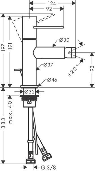 Змішувач для біде AXOR UNO 38211000, одноважільний 57682 фото
