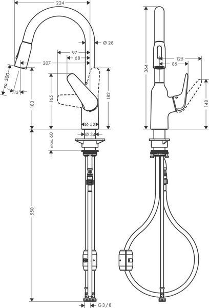 Змішувач для кухонної мийки HANSGROHE FOCUS M42 71801000 77024 фото