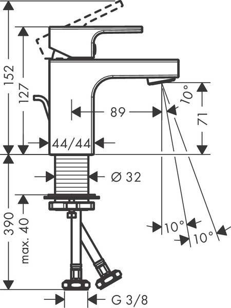 Змішувач для раковини зі зливним гарнітуром HANSGROHE VERNIS SHAPE 71593000 800004157 фото