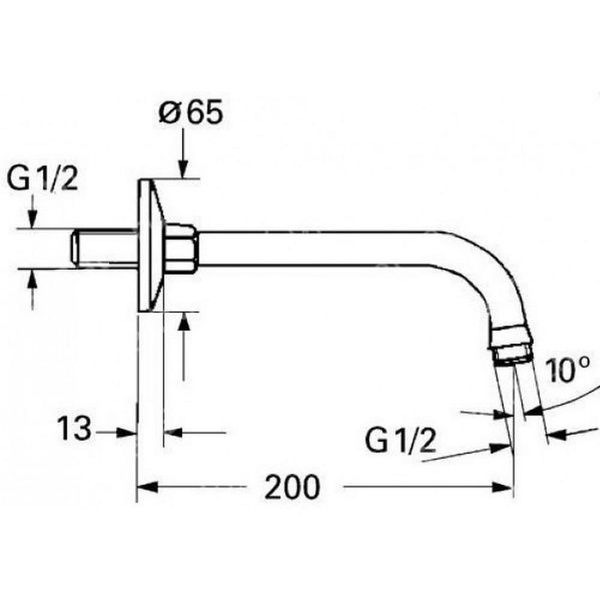 Кронштейн для верхнего душа GROHE RELEXA PLUS 27406000 12030 фото