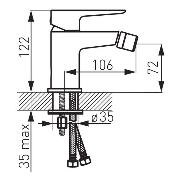 Смеситель для биде FERRO ADORE BDR6BLC, черный 80000002379 фото