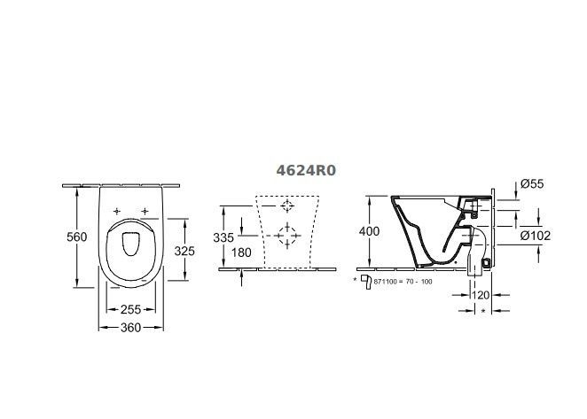 Унитаз VILLEROY & BOCH O.NOVO 4624R001, с открытым смывным краем с DirectFlush, белый глянцевый 800005756 фото