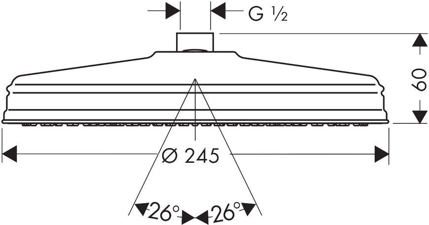 Верхній душ &Oslash; 240 мм AXOR MONTREUX 28474820, &frac12;'', нікель 44100 фото