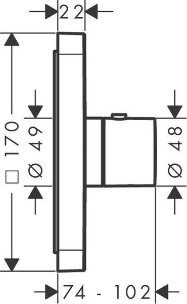 Термостат HighFlow AXOR SHOWER SELECT 36711000, прихованого монтажу, softsquare 49477 фото