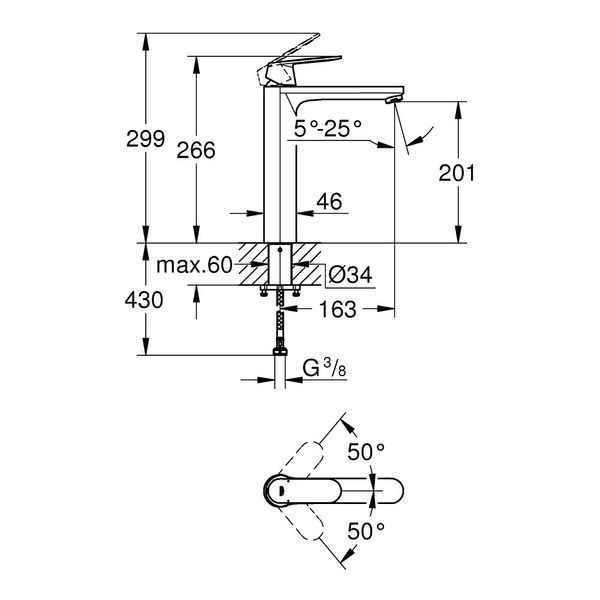 Смеситель для умывальника GROHE EUROSMART COSMOPOLITAN 23921000 78017 фото