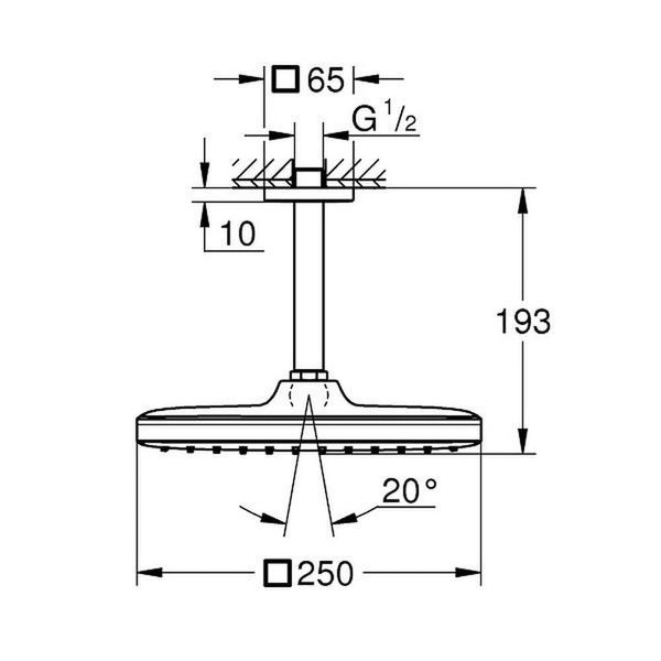 Лейка верхнего душа GROHE TEMPESTA 26688000 79684 фото