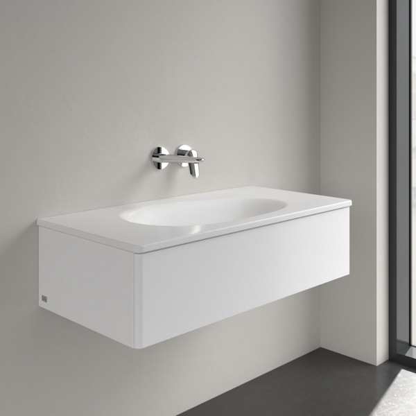 Умывальник накладной VILLEROY & BOCH ANTAO 4A76A3RW, 100x50см, без перелива, без отверстия под смеситель, Ceramic Plus, белый матовый 800005707 фото