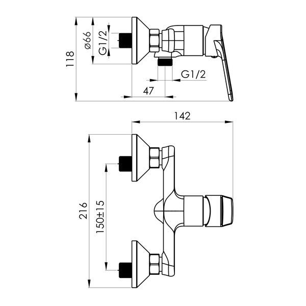 Змішувач для душу RJ VILA RJFA087-04CH 95624 фото