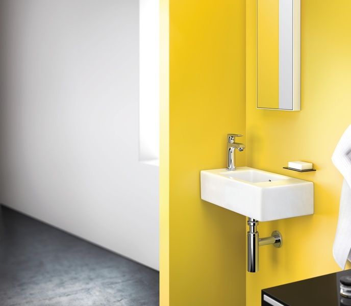 Смеситель для маленькой раковины со сливным гарнитуром HANSGROHE METRIS 31088000 25252 фото