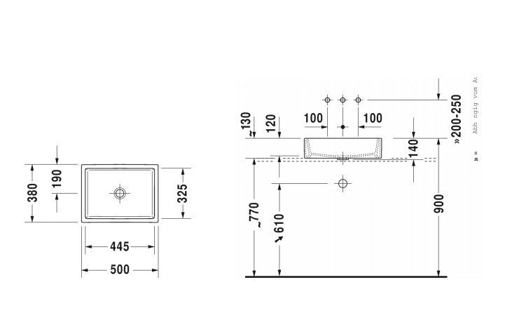 Умивальник на стільницю DURAVIT VERO AIR 2351500000, 500x380 мм 800005948 фото