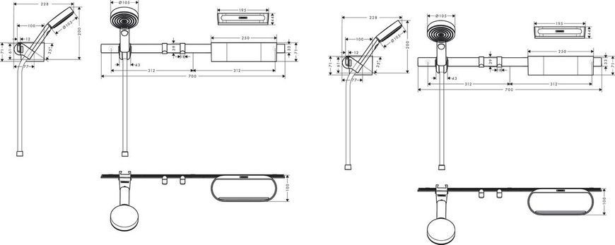 Набор душевой HANSGROHE WALLSTORIS 24291700, белый 81538 фото