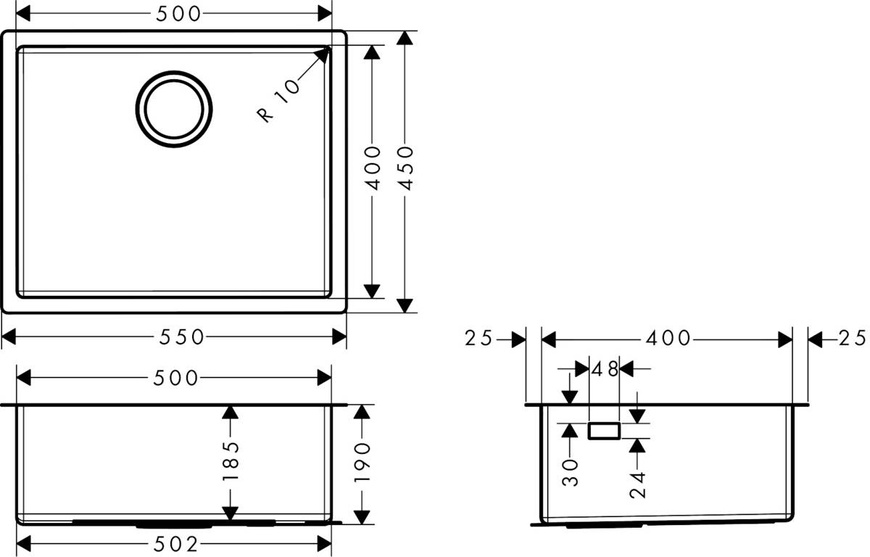 Мойка для кухни HANSGROHE S71 43427800, нержавеющая сталь 69104 фото