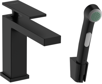 Смеситель для раковины с гигиеническим душем HANSGROHE TECTURIS E 73210670, черный матовый 96955 фото