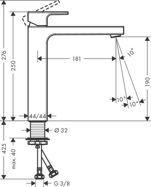 Змішувач для раковини HANSGROHE VERNIS SHAPE 71591670, чорний матовий 82802 фото