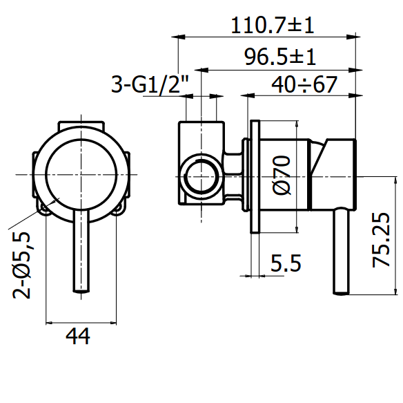 Смеситель скрытого монтажа MARINER LOGICA INOX LOX1000-IN, нержавеющая сталь 99013 фото