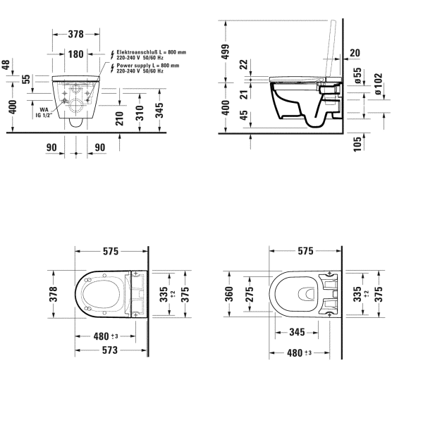 Унітаз підвісний DURAVIT ME BY STARCK 2510092000, SensoWash 800006199 фото