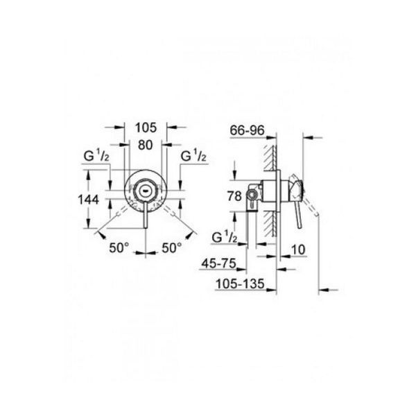 Змішувач для душу GROHE BAUCLASSIC 29048000 35686 фото