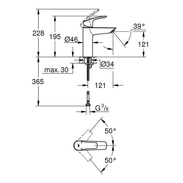 Смеситель для умывальника GROHE EUROSMART NEW 23324003, хром 85213 фото