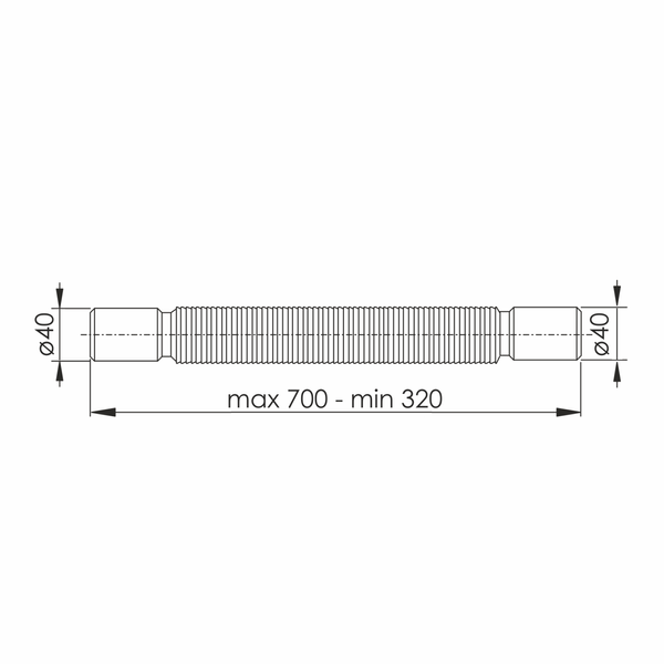 Гофра сполучна 32-70 см, D40х40 IMPRESE w14100311G 94534 фото