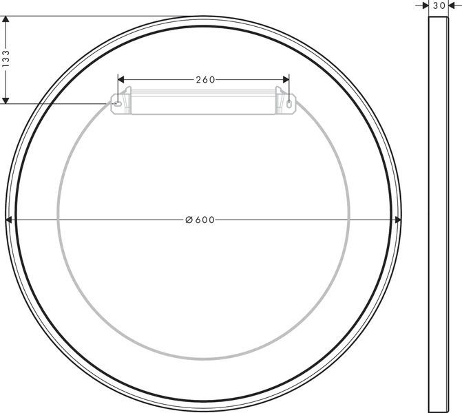 Зеркало настенное AXOR UNIVERSAL CIRCULAR 42848670, черный 800005388 фото