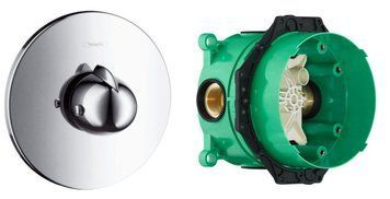 Термостат скрытого монтажа 1 функция со скрытой частью HANSGROHE SHOWER SELECT DEL 15710000+01800180 93368 фото