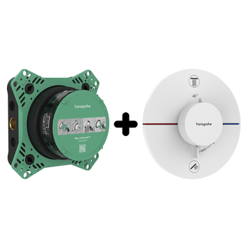 Термостат скрытого монтажа 2 функции со скрытой частью HANSGROHE SHOWER SELECT S 15554700+01500180, белый матовый 100311 фото
