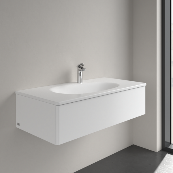 Умывальник накладной VILLEROY & BOCH ANTAO 4A76ABRW, 100x50см, со скрытым переливом, с отверстием под смеситель, Ceramic Plus, белый матовый 800005709 фото