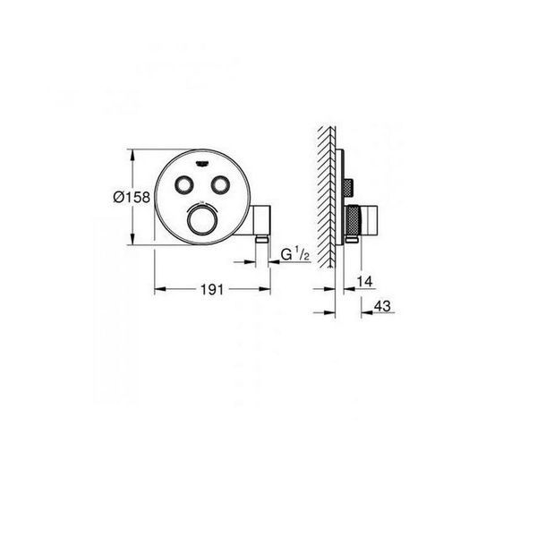 Змішувач для душу GROHE SMARTCONTROL 29120000 59546 фото