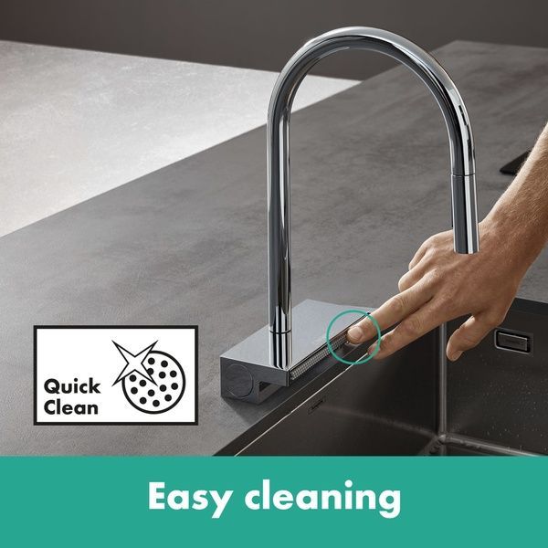 Змішувач для кухонної мийки з висувним душем HANSGROHE AQUNO SELECT M81 73837000 71644 фото