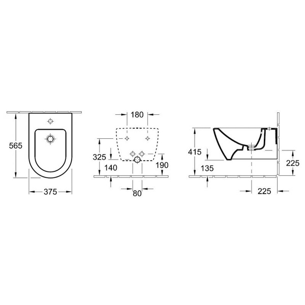 Біде консольне VILLEROY & BOCH SUBWAY 2.0 540000R1, білий 47591 фото