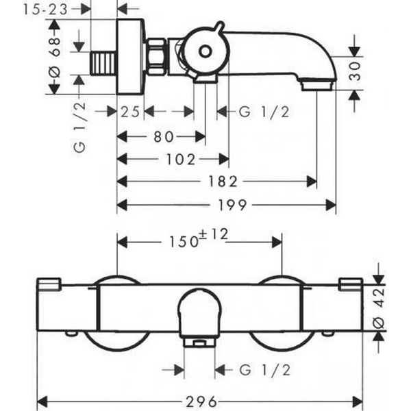 Змішувач для ванни HANSGROHE MYFOX 13154000 51842 фото