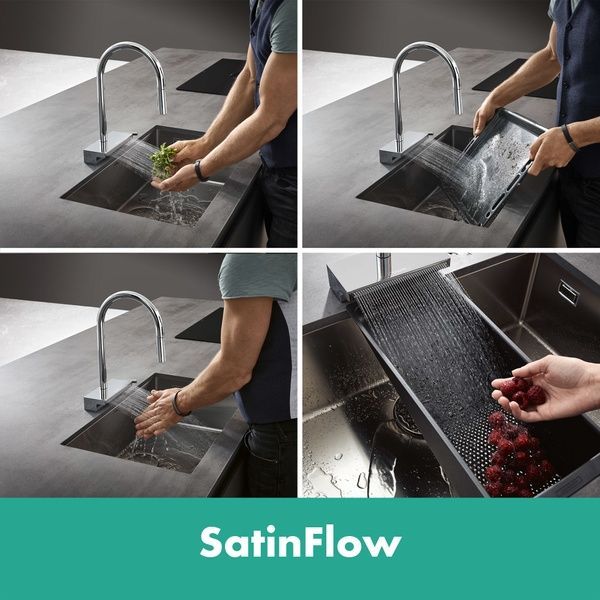 Змішувач для кухонної мийки з висувним душем HANSGROHE AQUNO SELECT M81 73837000 71644 фото